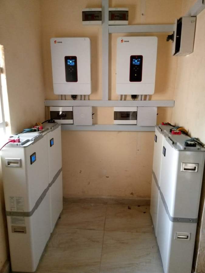 Inverter and battery installation in a utility room